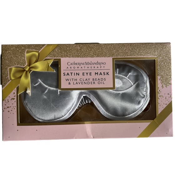 Aromatherapy Satin Eye Mask with clay beads & lavender oil - Picture 1 of 7